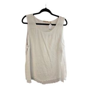 Soft Surroundings Cream Scoop Neck Tank Top